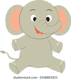 Cute Elephant Sitting vector cartoon illustration