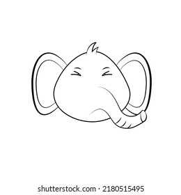 Cute Elephant Sitting Vector Icon Illustration. Elephant Mascot Cartoon Character. Animal Icon Concept White Isolated. Flat Cartoon Style Suitable for Web Landing Page, Banner, Flyer, Sticker, Card