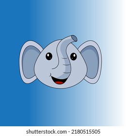 Cute Elephant Sitting Vector Icon Illustration. Elephant Mascot Cartoon Character. Animal Icon Concept White Isolated. Flat Cartoon Style Suitable for Web Landing Page, Banner, Flyer, Sticker, Card