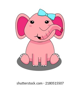 Ilustración del icono del vector de asiento de elefantes. Caricatura de Elephant Mascot. Icono Animal Concepto Blanco Aislado. Estilo de caricatura plano adecuado para la página de aterrizaje web, pancarta, volante, adhesivo, tarjeta