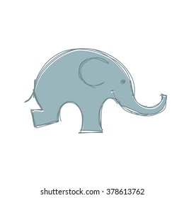 Cute elephant sketch for your design