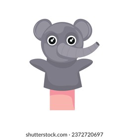 Cute elephant sock toy on white background