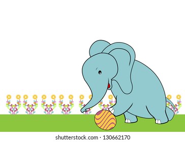 cute elephant with soft color
