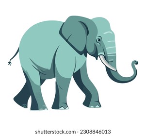 Cute elephant standing over white