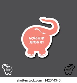 Cute elephant sticker - vector illustration