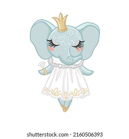 Cute elephant stuffed toy. Hand drawn vector illustration