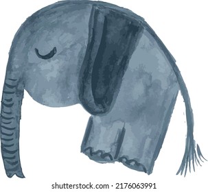 süßer Elefant, stylische Vektorgrafik