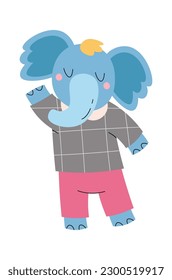 Cute elephant in suit. Vector illustration