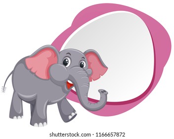 A cute elephant template illustration