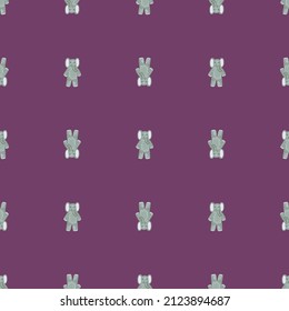 Cute elephant toy seamless pattern. Funny child playthings in doodle style. Hand drawn texture for fabric, wallpaper, textile, print, title, wrapping paper. Vector illustration.