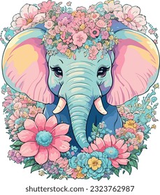 Cute Elephant t-shirt design vector