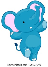 Cute Elephant - Vector