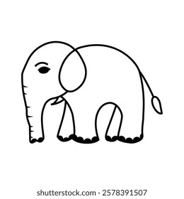 Cute elephant vector art illustration.