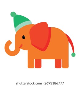Una linda ilustración de Arte vectorial de elefante