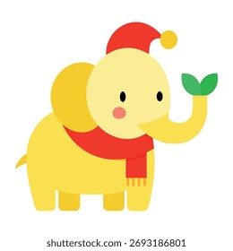 Una linda ilustración de Arte vectorial de elefante