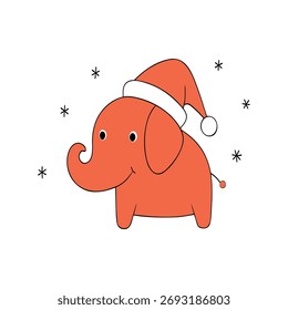 Una linda ilustración de Arte vectorial de elefante