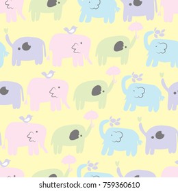cute elephant vector design background for print
