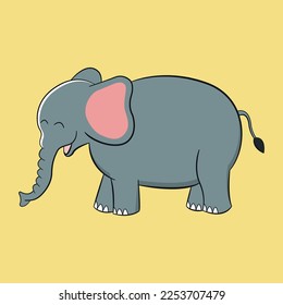 Cute Elefant, Vektordesign-Verwendung für Unterrichtswerkzeuge, Kindererziehung, Klassendekor, Flash-Karte usw.