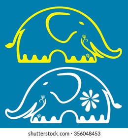 Cute Elephant - Vector File EPS10