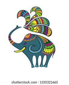 Cute elephant vector illustration. 