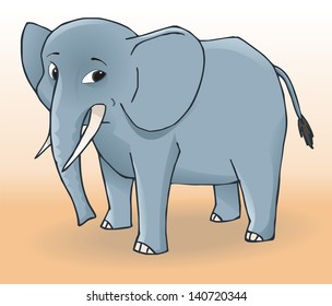 Cute elephant. Vector illustration