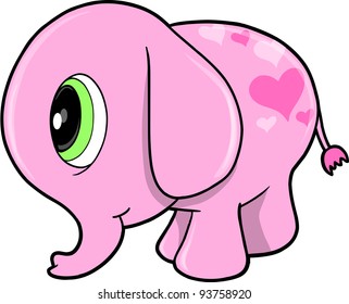 Cute Elephant Vector Illustration