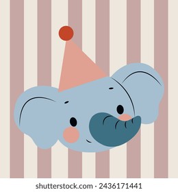 Cute elephant  vector illustration. Can be used print print for t-shirts, home decor, posters, cards
