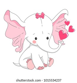 Elefantengrafik zur Vektorillustration. Cartoon handgezeichnet, für T-Shirts, Baby, Design, Print-Modekinder, Babydusche, Karten und Plakate