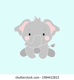 Ilustración vectorial de elefante lindo eps10
