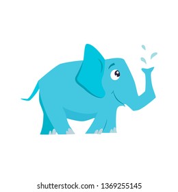 Cute elephant vector illustration. Flat design.