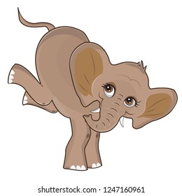 Cute elephant vector illustration with white background,Can be used for printing t-shirts, children's books, stickers etc.
