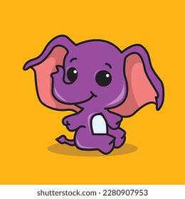 Cute elephant vector mascot character