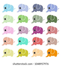 Cute elephant vector set,eps10