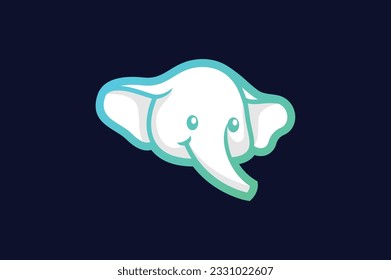 cute elephant vector template logo design