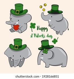 Cute elephant watercolor illustration vector. isolated on white background.