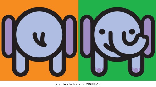 Cute Elephant-Front and Back