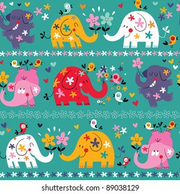 cute elephants pattern