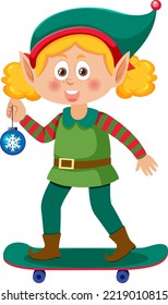 Cute elf cartoon character isolated illustration