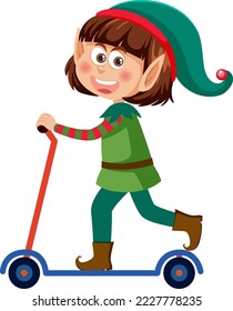 Cute elf cartoon character isolated illustration
