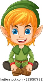 Cute elf cartoon character isolated illustration