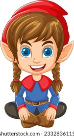 Cute elf cartoon character isolated illustration