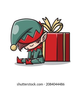 Cute Elf Cartoon Character Vector Illustration