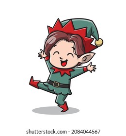 Cute Elf Cartoon Character Vector Illustration