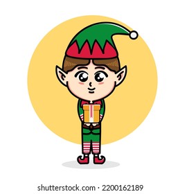 diseño de personajes elfos adorables trae regalos de navidad