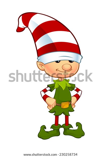 Cute Elf Character Hands On Hips Stock Vector (Royalty Free) 230258734 ...