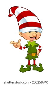 Cute Elf Character - Pointing