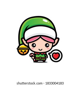 cute elf character vector design
