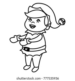 Cute elf christmas cartoon