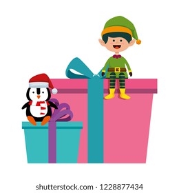 cute elf christmas character