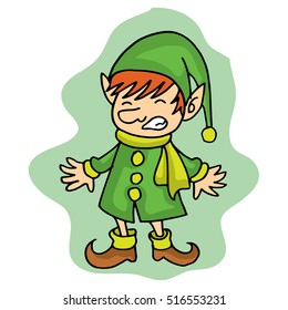 Cute elf Christmas character stock